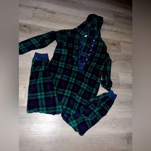 Plaid onesie pajamas